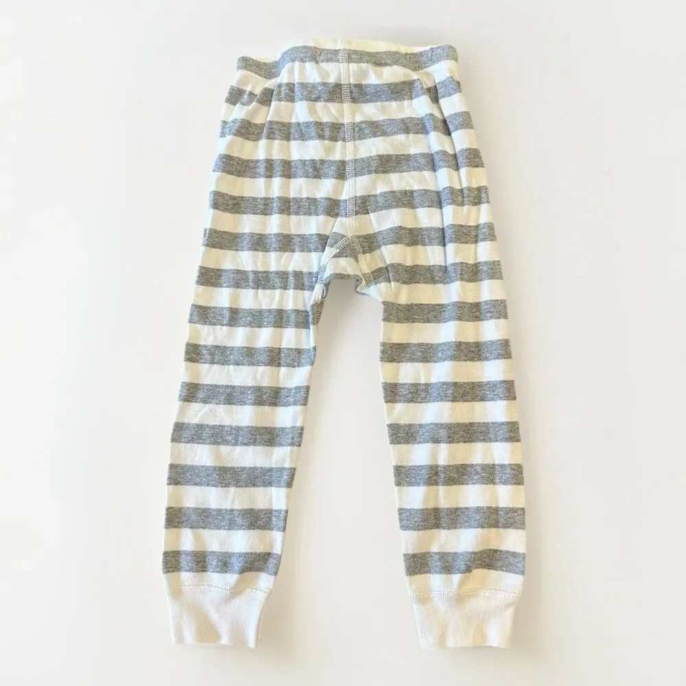 Hanna Andersson Size 3T Long John Pajama Pants Grey White Striped